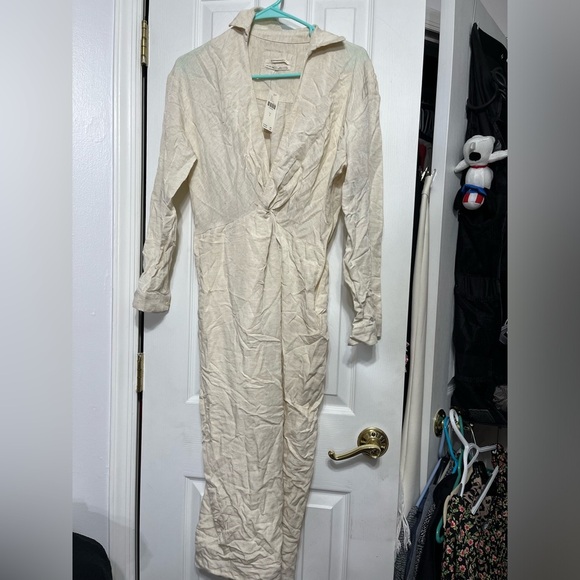 Anthropologie V-Neck Knot Front Midi Dress - Picture 3 of 4
